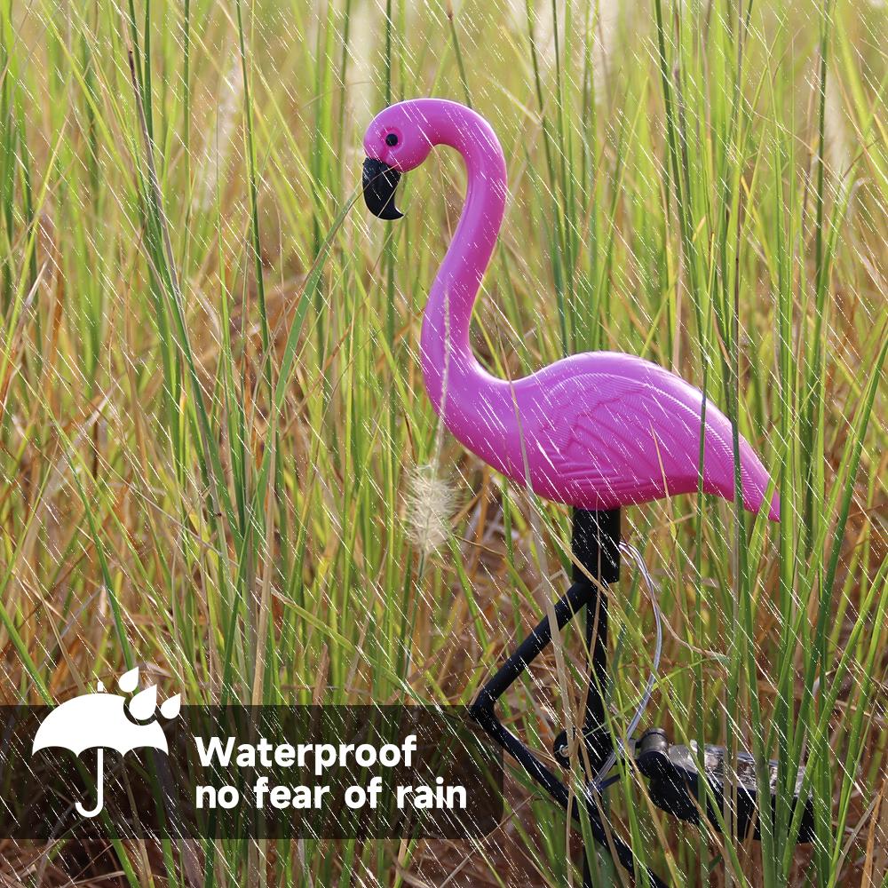 Solar Flamingo Garden Lights Neon Flamingo Tree Lights Landscape Courtyard Lamp Garden Decorative Lights Outdoor Stake Light