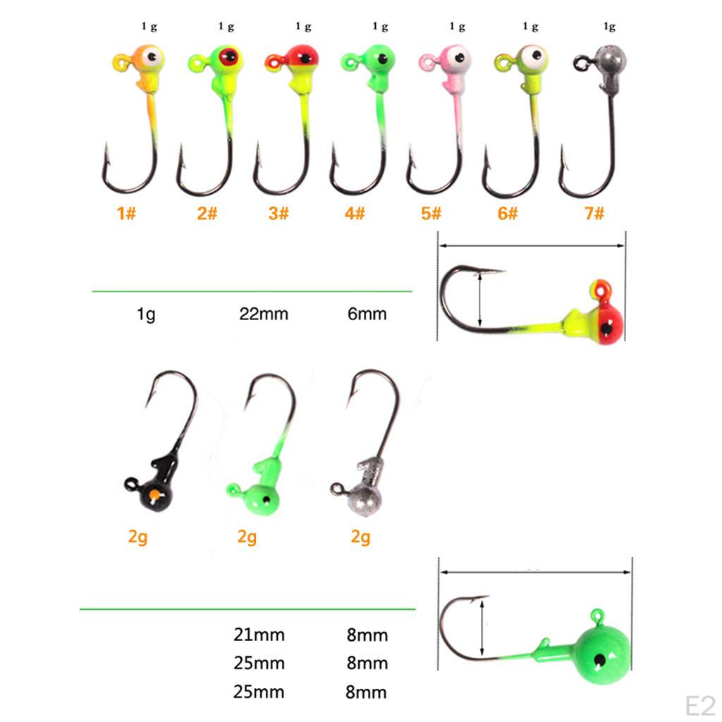 100pcs Multicolor Fishing Hooks Fishhooks for Soft