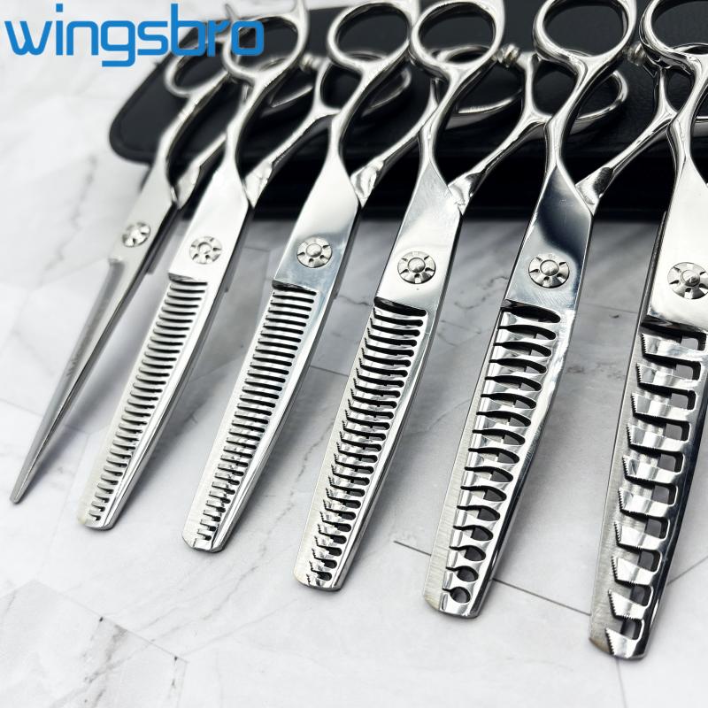 Hair Cutting Scissors, wingsbro 6.7 inches Silver Thinning Scissors, Hairdressing Tools and Accessories