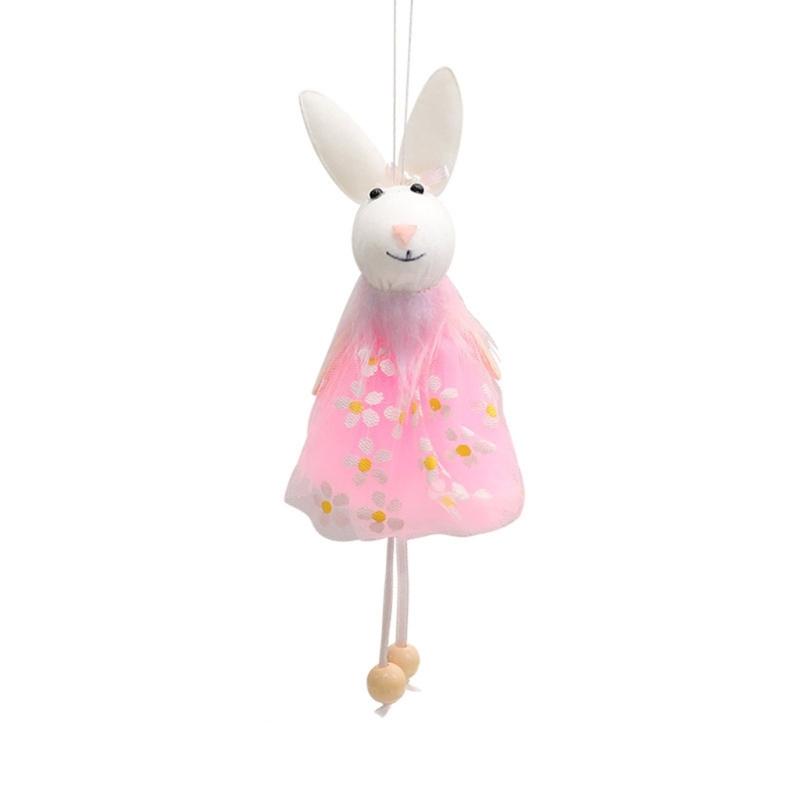 Colorful Holiday Rabbit Statue in Gauze Skirts for Indoor and Outdoor Holiday Decoration