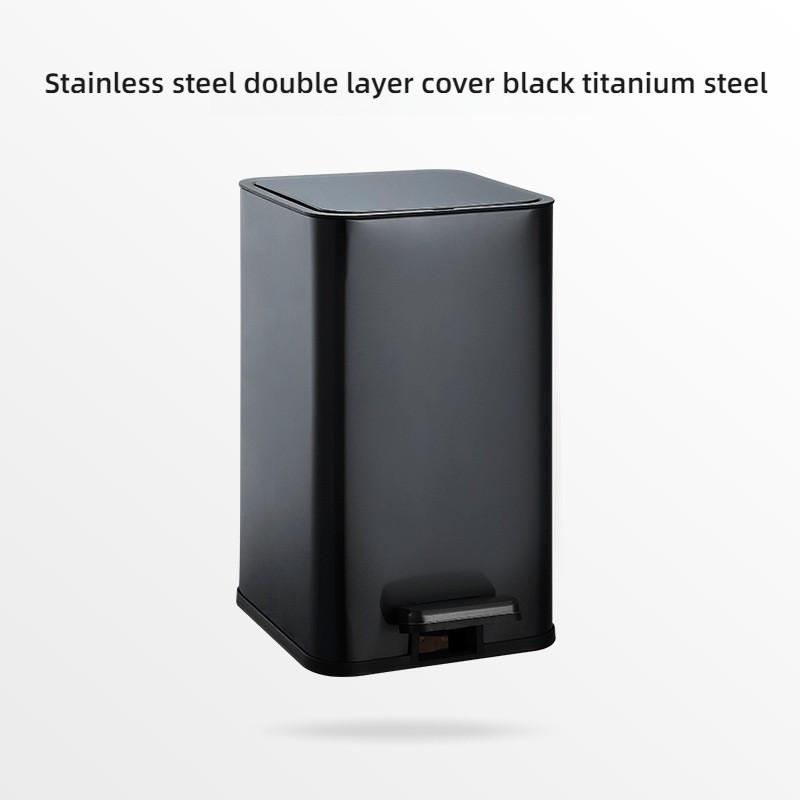 Household Bathroom Trash Can Kitchen Living Room Stainless Steel Garbage Basket Large Capacity Pedal Rubbish Bin