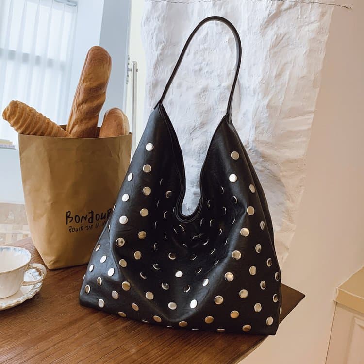 Women's Metal Polka Dot Shoulder Bag Tote Bag