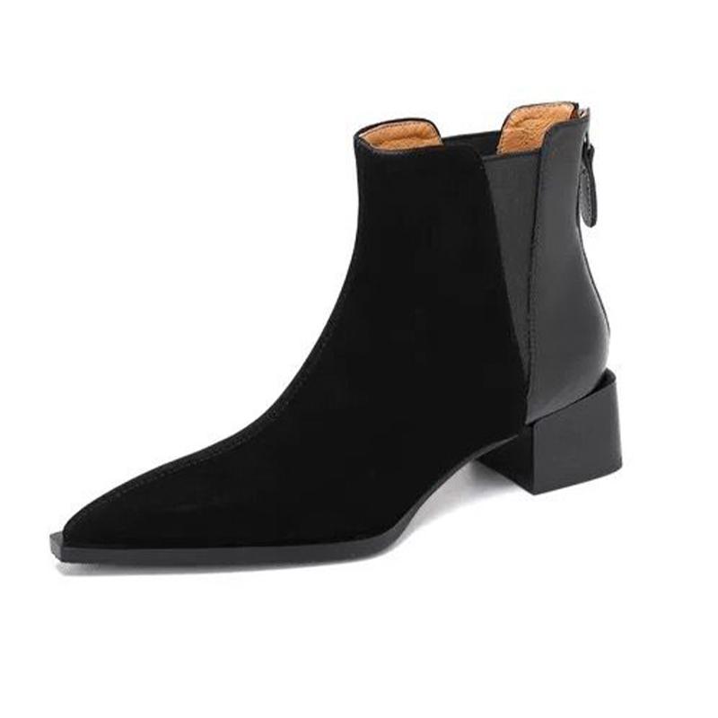 Ankle Boots for Women High Heels Dress Shoes Chunky Designer Luxury Pumps 2025 Winter New Elegant Short Botas De Mujer