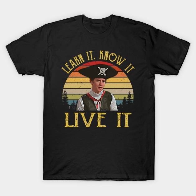 Men Black Print T-shirt Mens Learn It Know It Live It Vintage No-Cut Transfer Paper Print Cotton Tshirt S