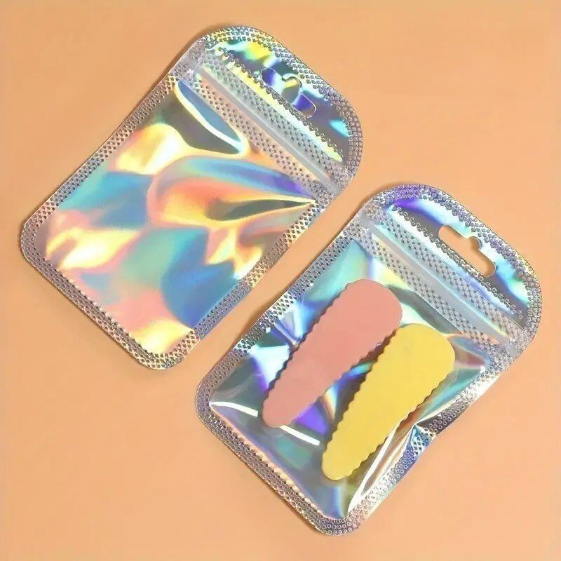 10/20/50PCS Laser Ziplock Bags Iridescent Transparent Plastic Self-Sealing Bag for Jewelry Packaging Cosmetic Retail Display Bag