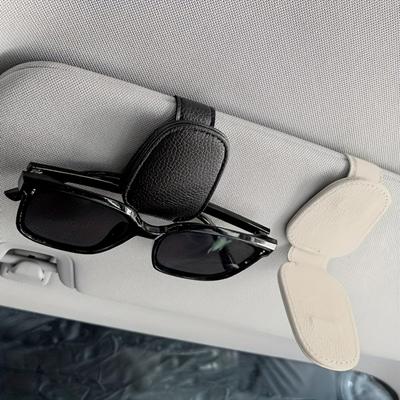Elegant Premium Car Glasses Holder with Multi-Card Storage for Visor