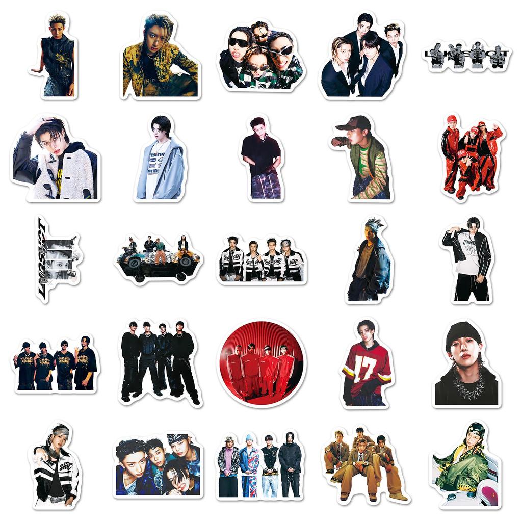50 Lngshot Stickers: Korean Boy Group Star Merch for Phone Cases & Journals