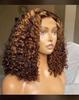 Hot-selling European and American wigs, women's front lace, short curly hair, African small curly hair, black medium long curly hair