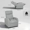 Recliner Chair, Adjustable 135 degrees, Extendable Footrest, Padded Armrests, Linen-Polyester, Light Grey