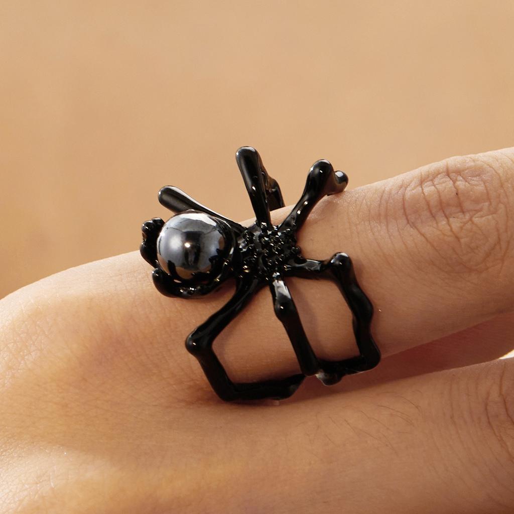 Übertriebene Vintage Kristallkugel Spinne Öffnungsringe Gothic Punk Insekt Fingerring Halloween Party Schmuck Geschenke Für Frauen Männer