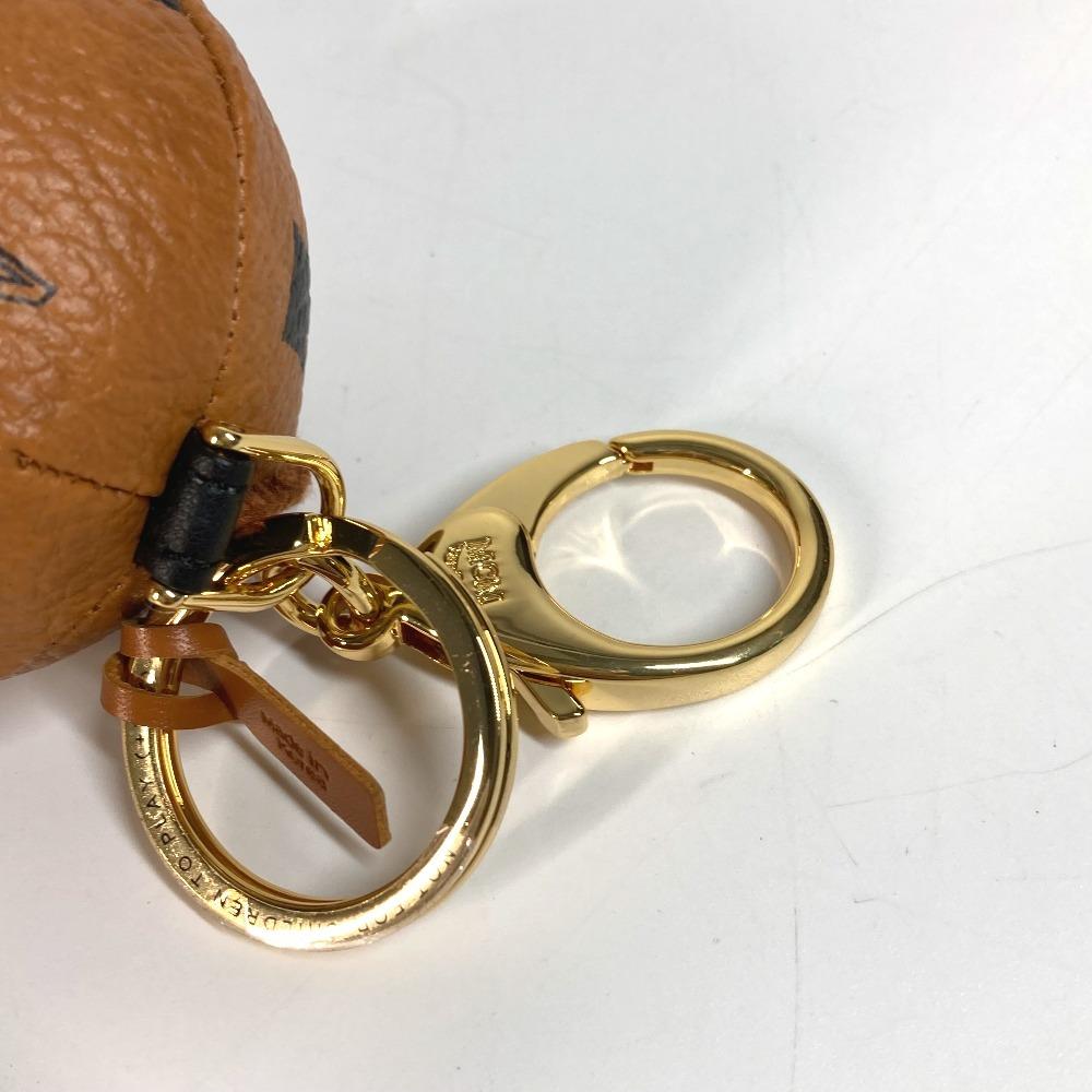 MCM A BATHING APE Milo Visetos Bag Charm Key Holder Leather Brown