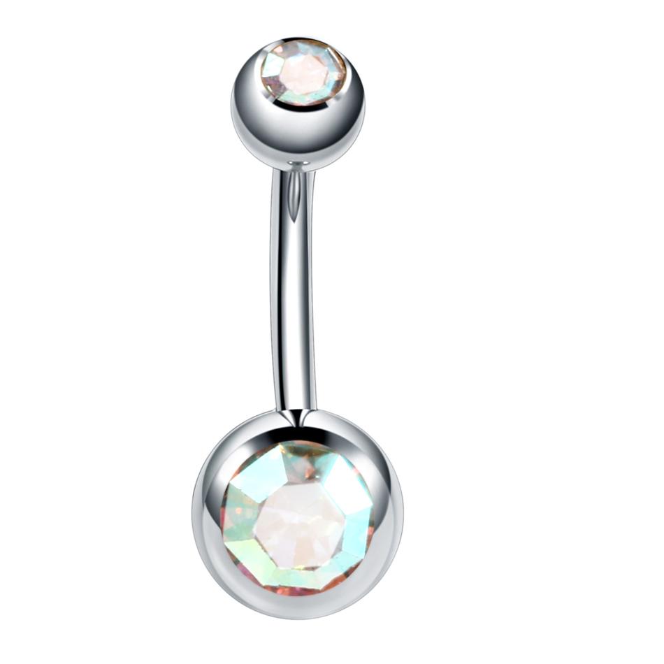 1PC Surgical Steel Crystal Belly Button Piercings 14G Heart Belly Piercing CZ Navel Ring Nombril Belly Rings Sexy Women Jewelry
