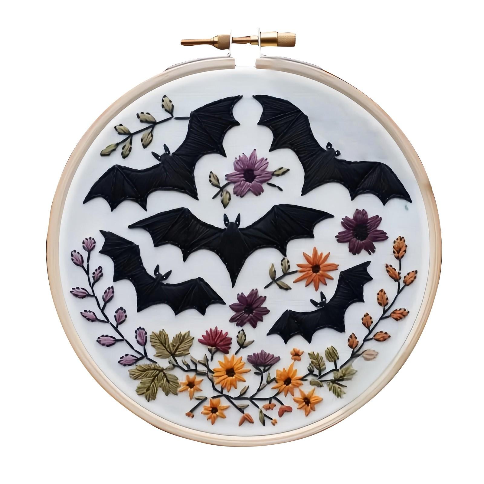 

Набор для вышивания ведьминской шляпы с цветочным узором, набор материалов для Хэллоуина, вышивка крестом с узорами цветов и тыкв, набор для вышивания своими руками, ручная вышивка иглой, набор для рукоделия для начинающих One Size