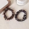 2pcs Fashion Luxury Water Diamond Beaded Hair Rings for Women Party Hair Additions