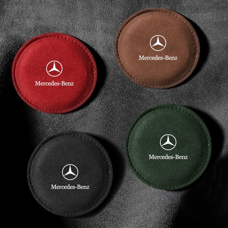 Car Cup Holder Pad PU Leather Slot Non-slip Coaster Mat For Mercedes Benz AMG W212 W204 W211W168 W213 W205 W210 W108 W124