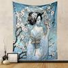 Elegant Lady with Blossoms and Dragonfly Patterned tapestry home decor, suitable for bedroom and living room, gift