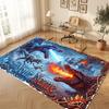Dinosaur Theme Soft Crystal Velvet Rug Custom Name & Text Print Non Slip Floor Rug for Bedroom Living Room