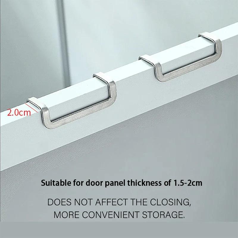 1/3/5pcs Stainless Steel Hook Free Punching Double S-Shape Hook Kitchen Bathroom Cabinet Door Back Type Coat Towel Storage Hanger