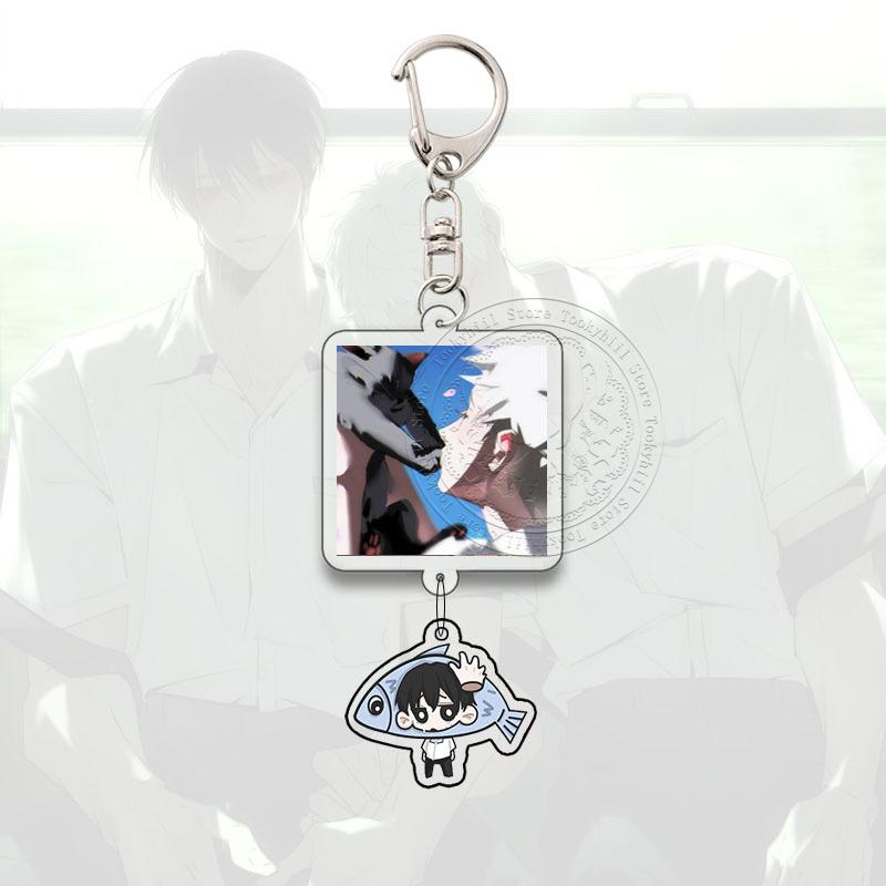 The Summer Hikaru Died Keyring Anime Cartoon Cartoon Q Version Kawaii Acrylic Pendant Keychain Bag Decorate Accessories Gift