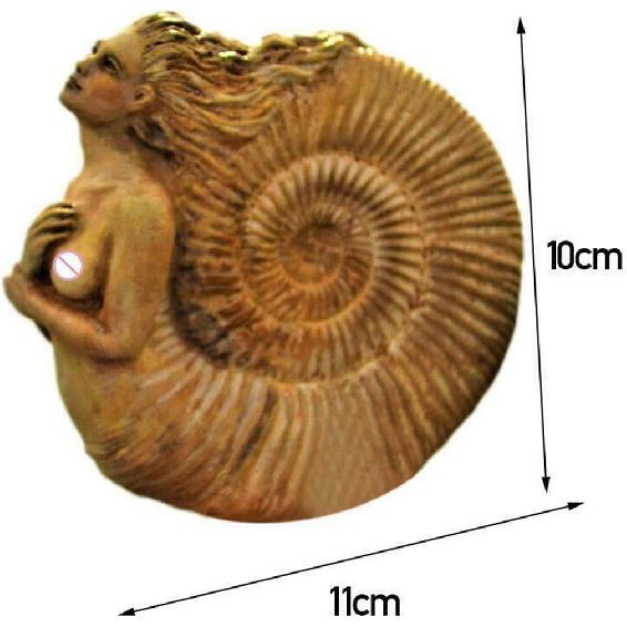 Goddess Statue, Ammonite Woman Ancient Spirit Mini Statue, Ethereal Mother Earth Gaia Sculpture Art Statue Painted, Vintage Ornament, for Desktop