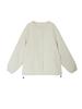 Plus Size Women's Korean Style Winter Padded Jacket 2025 - Loose Fit, Warm, Windproof, Round Neck, Solid Cream Color Cotton Coat