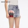 MISS SIXTY 2025 Autumn Patchwork Distressed Denim Mini Skirt