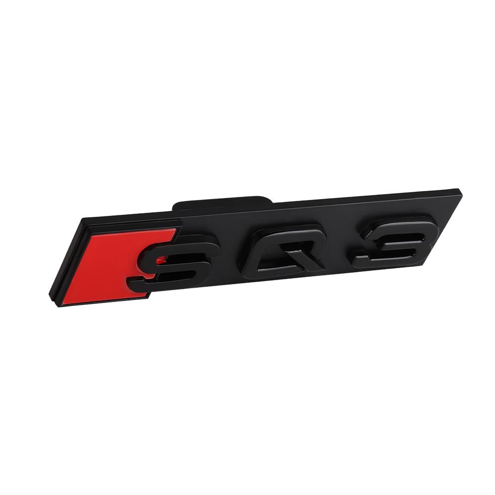 3D S3 S4 S5 S6 S7 S8 Logo ABS Car Front Grille Badge Sticekr Decoration For Audi SQ3 SQ5 SQ7 SQ8 W12 V6 RS3 RS4 RS5 RS6 RS7 RS8