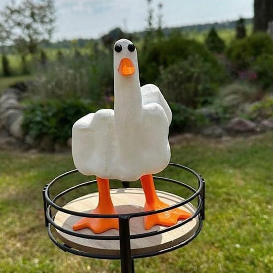 Funny Magnetic Duck Ornament with Suction Cup Mini Resin Prank Figurine for Desk Office Garden Cute Quirky Duck Figure Unique Gift for Coworkers