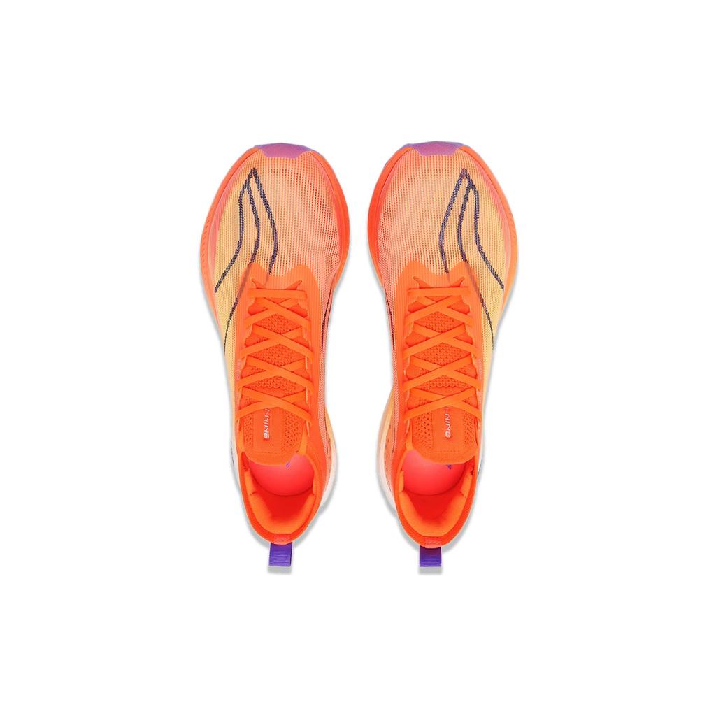 Li Ning Feidian 3 Elite Dämpfung Atmungsaktiv Niedrig geschnitten Marathon Laufschuhe Unisex Leuchtendes Melonenorange ARMT035-7