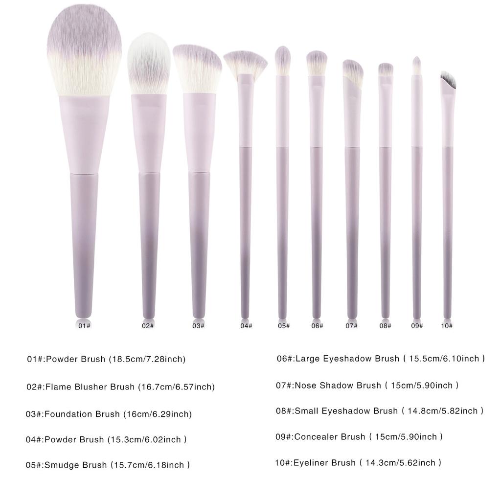 New 10 Xingdai Purple Makeup Brush Set Cangzhou Soft Hair Full Set Loose Powder Brush Eyeshadow Brush Beauty Tools