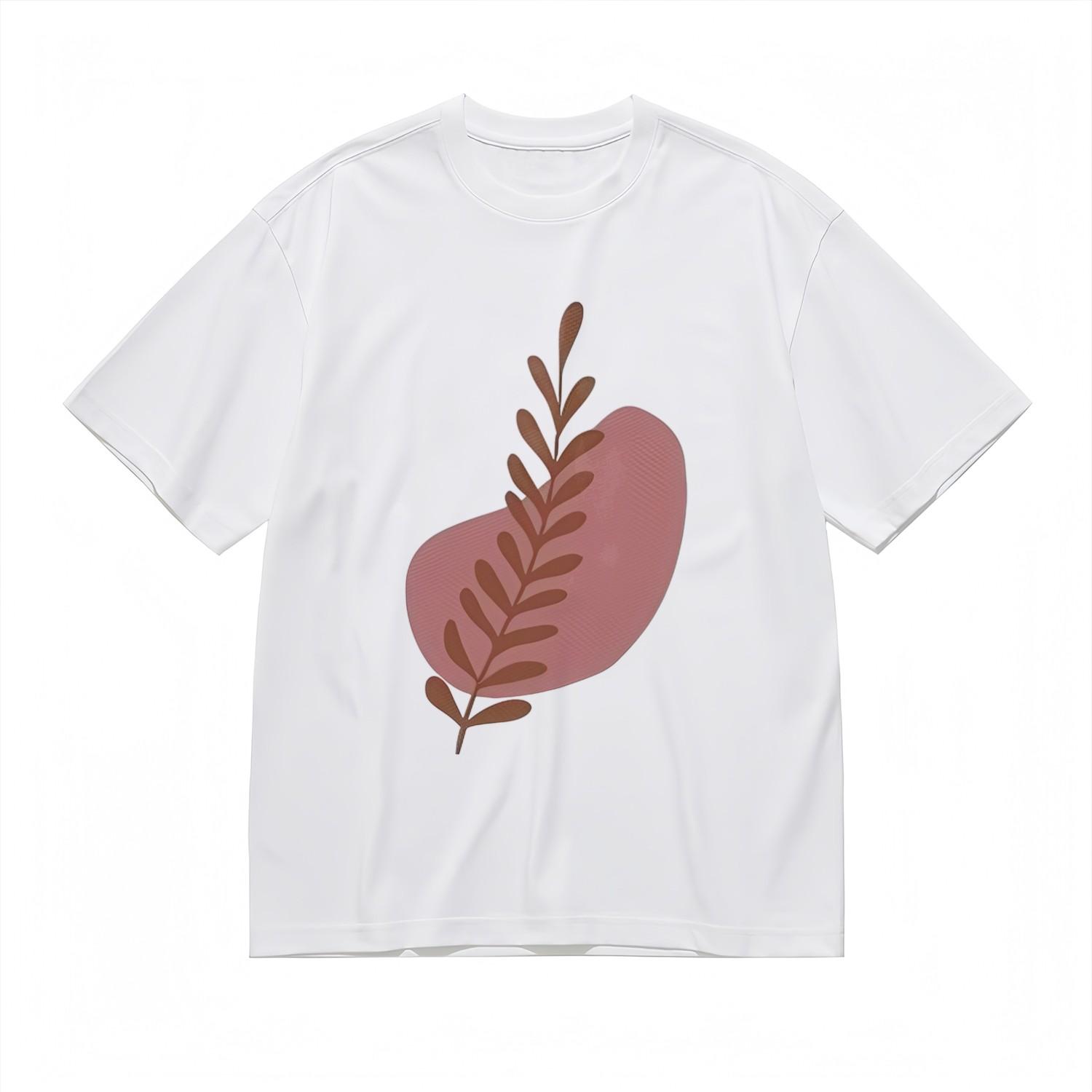 Women s Comfortable Slight Stretch Classic T-Shirt Mens Womens Tees Top Foliage Abstract Pattern Tee M