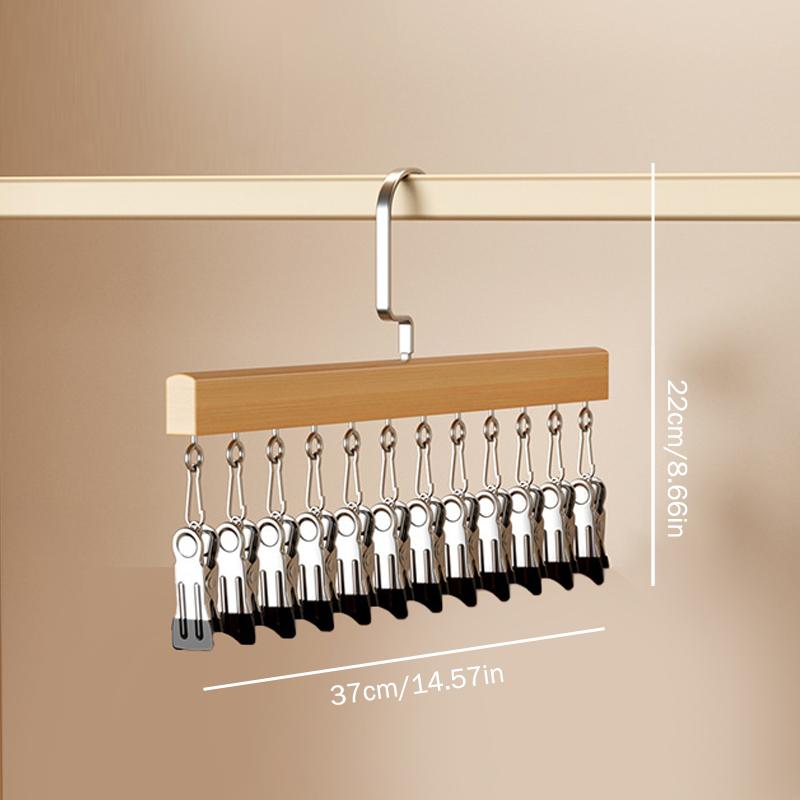 New Closet Organizer With 10/12 Clips, Space Saving Hanging Closet Organizer, Space-Saving Hat Scarf Clothespins