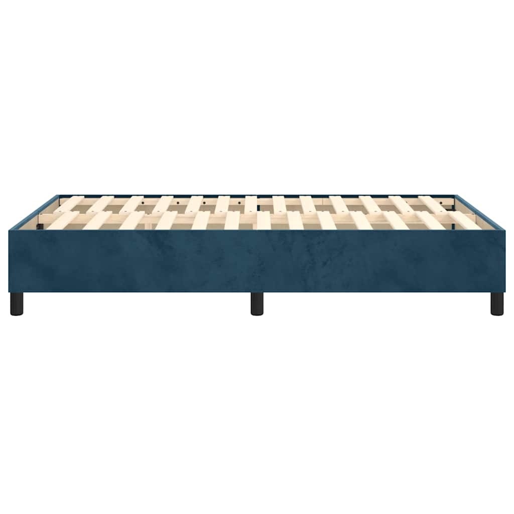 Box Spring Bed Frame Dark Blue 120 x 200 cm Velvet