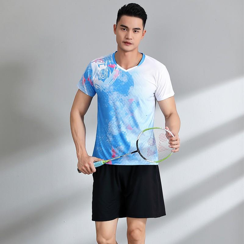 Quick-Dry Breathable Badminton Sport Set Unisex Short Sleeve Top Shorts Tennis Pickleball Running Gym