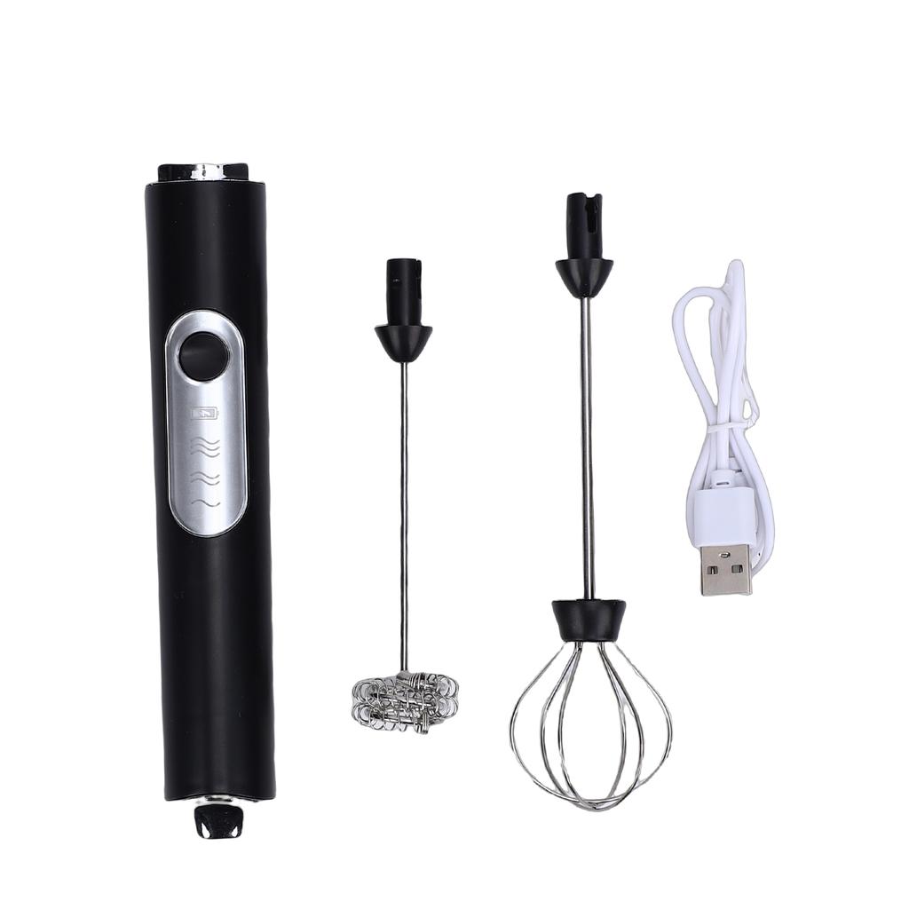 Rechargeable Milk Frother 3 Speed Electric Mixer Portable Foam Maker for Cappuccino Latte Matcha Hot Chocolate Black