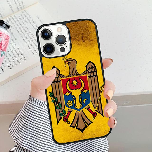 Bandeira da Moldávia Passaporte Moldávio Mapa da Bandeira Capa de Telefone Para iPhone 17 Air 16 15 14 plus 11 12 13 Pro max Capa Shell coque