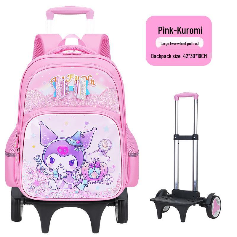 Lightweight Trolley Schoolbag for Primary School Girls - Large Capacity Backpack for Grades 1-6