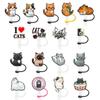 Cartoon Cat Straw Plug Airtight Drinking Dustproof Cap Creative Straw Topper  Cup Accessories