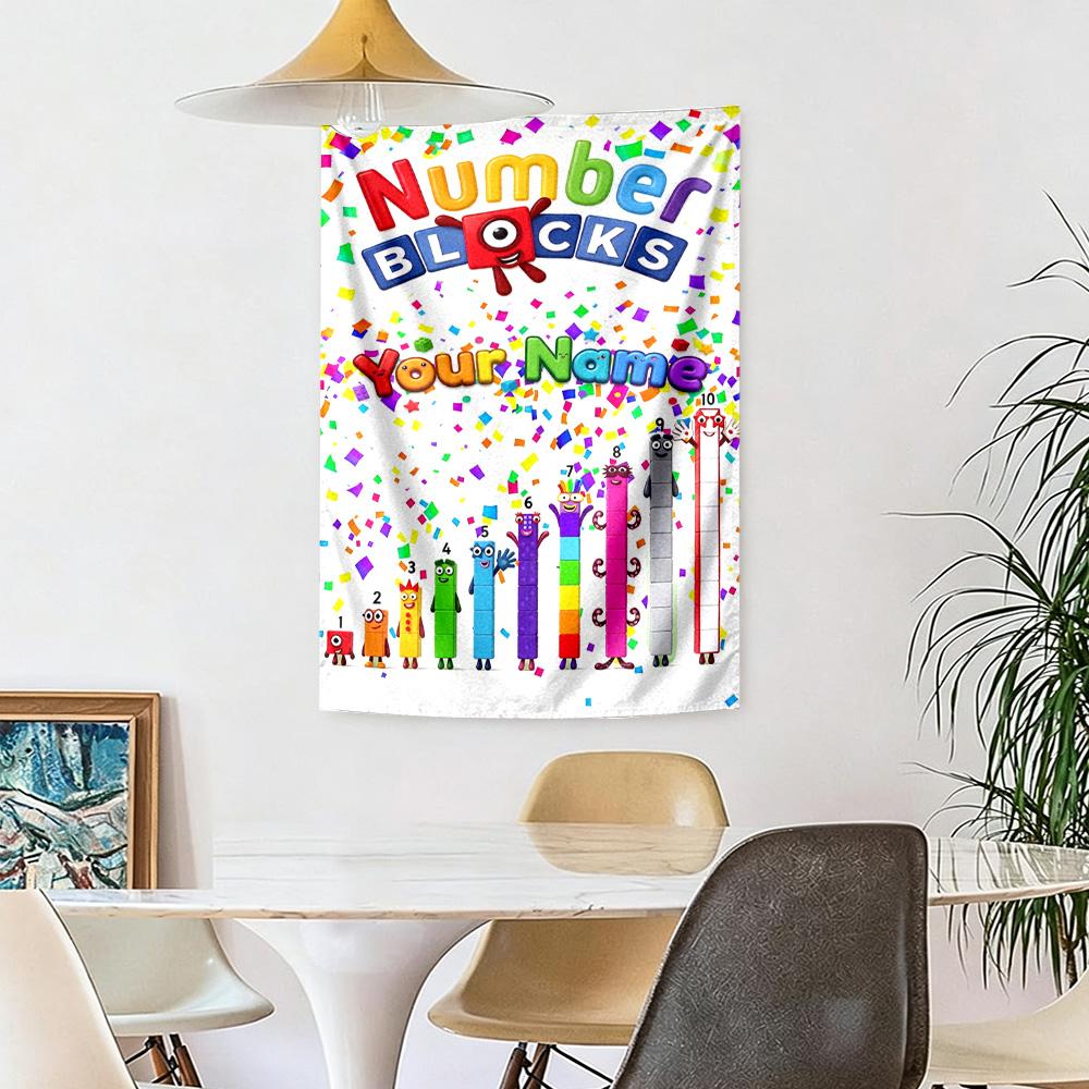Numberblocks Customize Text Tapestry Decorative Wall Tapestry Vibrant Fade-Resistant Print Great for Living Room Decor Ideal for All Seasons