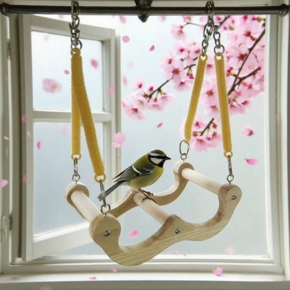 Wear Resistant Wood Bird Swing Chew-resistant Parrot Play Rack Bird Training Stand  Bird Enrichment