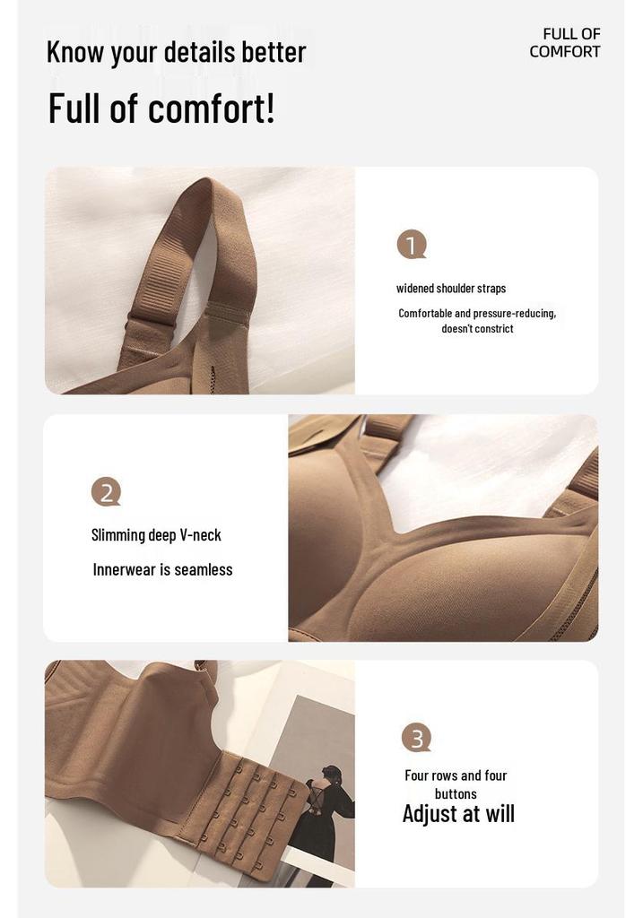 Plus Size Seamless Bra: Soft Support, Fixed Cup for Large Breasts, Anti-Gravity, Reduces Appearance, Gathers Underarm Fat.