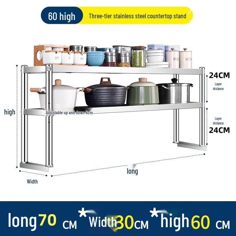 2-Tier Stainless Steel Kitchen Storage Shelf