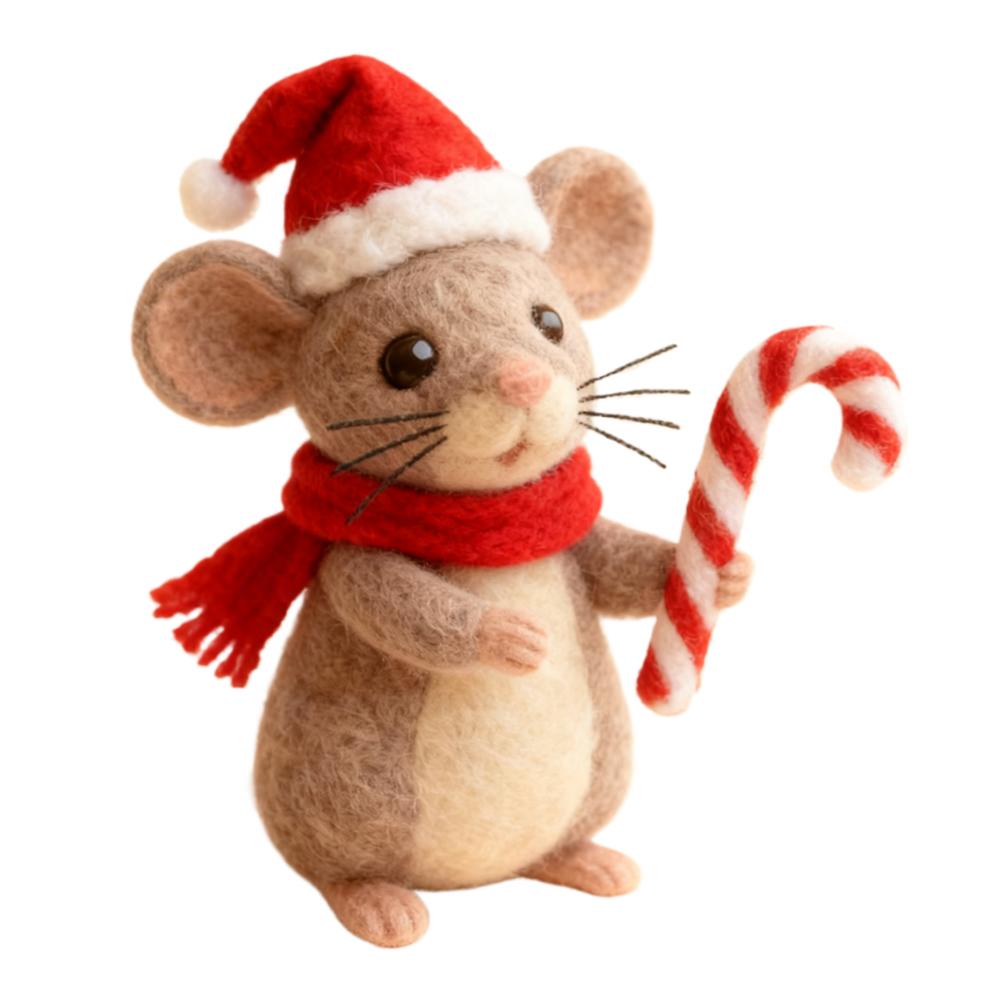 8cm Handmade Felt Mouse Ornaments For Christmas, Festival Atmosphere Decoration Props, Cute, Fun, And Festive Gifts
