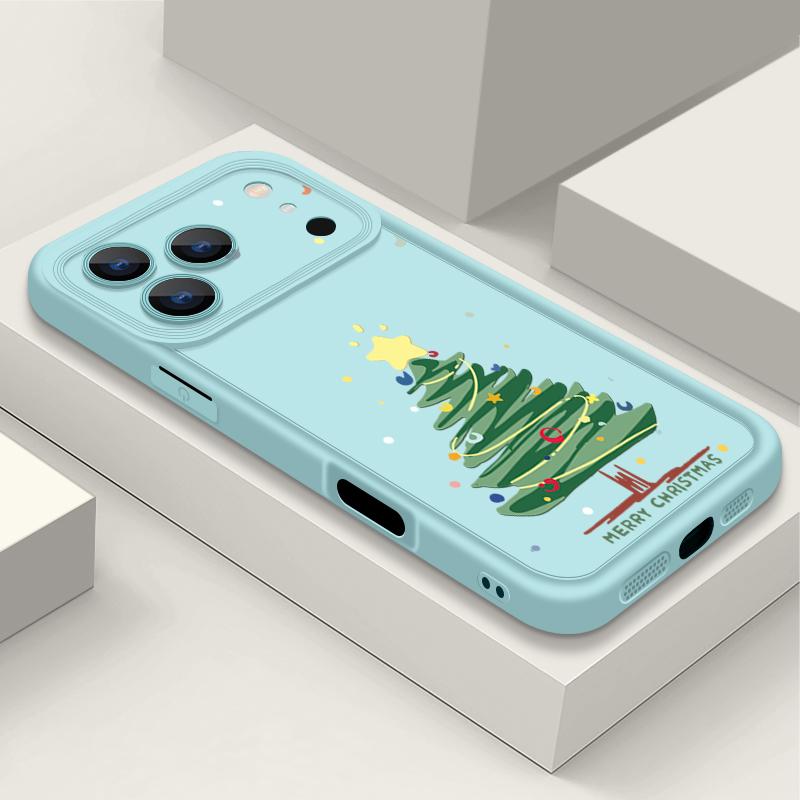Christmas Tree Pattern Case For iPhone 17 Air 16e 16 15 14 Pro Max 13 17 Pro Max 17 Pro 17 Shockproof Soft TPU Silicone Phone Cover Funda