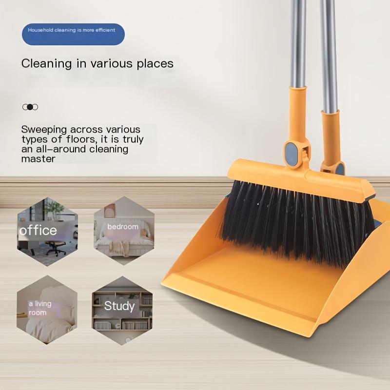2pcs Set of Brand New 3-in-1 Rotatable and Foldable Magnetic Suction Broom Dustpan Sweeping Set, Enlarged and Thickened Household Broom, Living Room