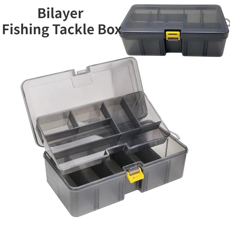 Double Layer Lure Tackle Box Removable Plastic Fishing Tackle Box Fake Bait Hook Fishings Gear Tool Multifunctional Storage Box