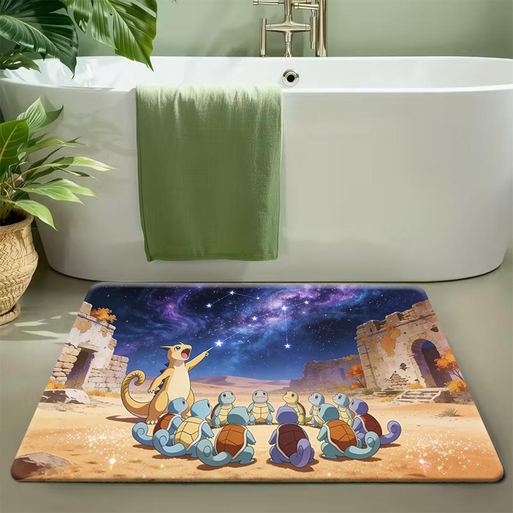 Charmander with Cap Winter Campfire Non-Slip Doormat Soft Floor Mat 40x60cm(15x23 in)
