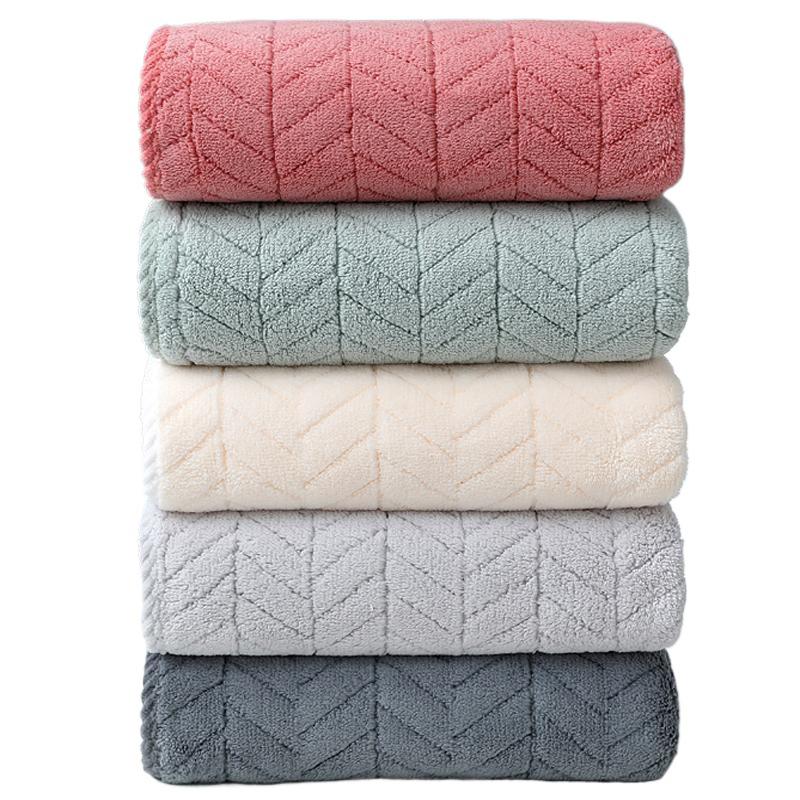 Embroidered Quick-Dry Wheat Ear Coral Fleece Face Towel - Thick and Soft for Adults