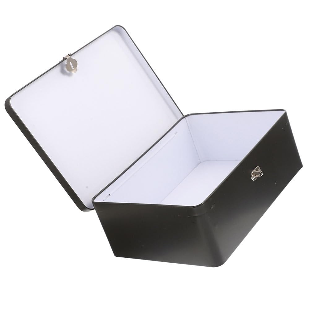 DECHOUS Tin Storage Box with Lock, Vintage Style, For Accessories, Keepsakes