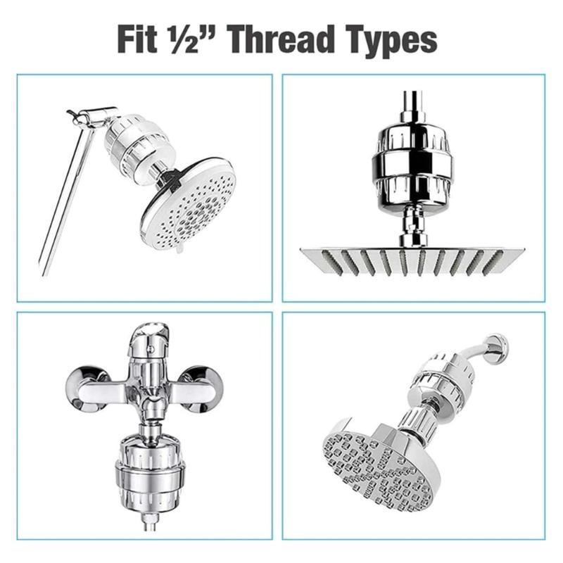 High Output ShowerHead Water Purifier Shower Hard Water Filter for Protect Skin & Moisturize Hair Bathroom Accessories